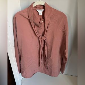 Club Monaco Blouse Tan/ Peach colored size L never worn
